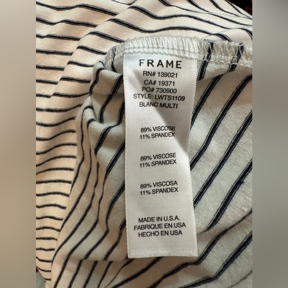 NWOT $120 FRAME | Balloon Sleeve Tee in Blanc Multi (S) - Picture 7 of 9